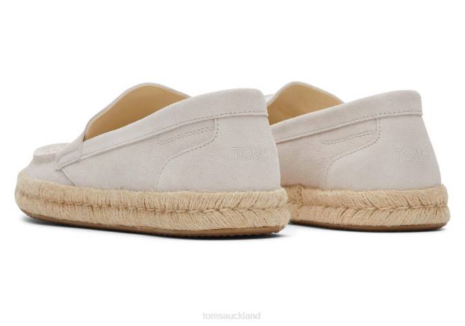 Men Pebble Grey Suede Toms Stanford 2.0 Rope Espadrille Suede Shoes R26T436