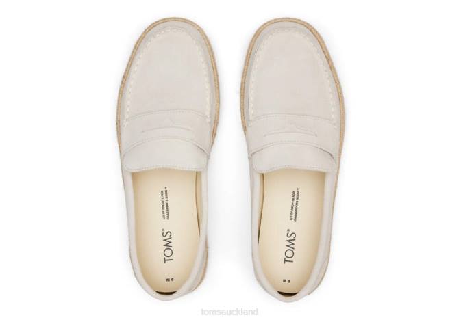 Men Pebble Grey Suede Toms Stanford 2.0 Rope Espadrille Suede Shoes R26T436