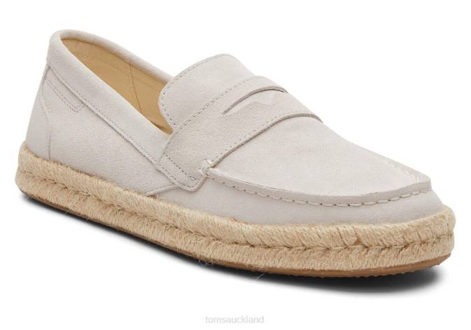 Men Pebble Grey Suede Toms Stanford 2.0 Rope Espadrille Suede Shoes R26T436