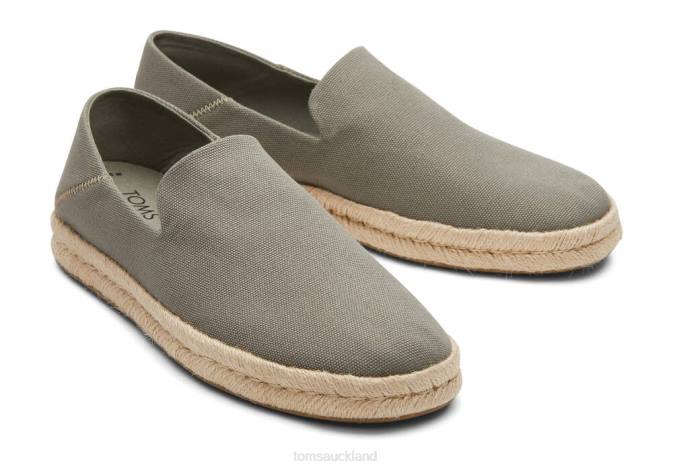 Men Vetiver Grey Recycled Cotton Toms Santiago Recycled Cotton Canvas Shoes R26T437