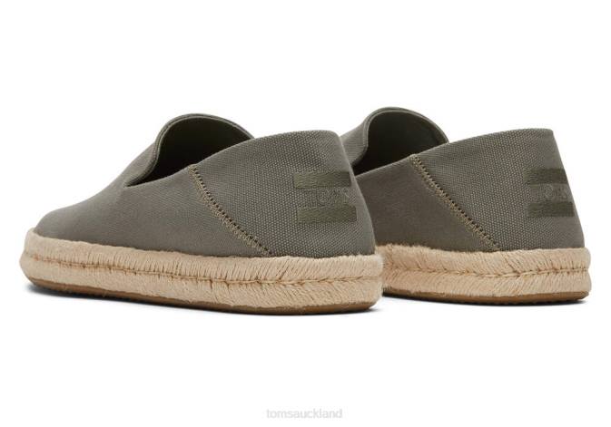 Men Vetiver Grey Recycled Cotton Toms Santiago Recycled Cotton Canvas Shoes R26T437