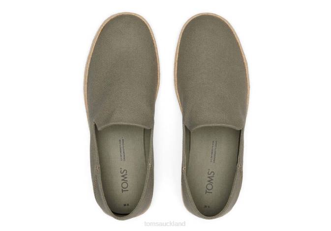 Men Vetiver Grey Recycled Cotton Toms Santiago Recycled Cotton Canvas Shoes R26T437