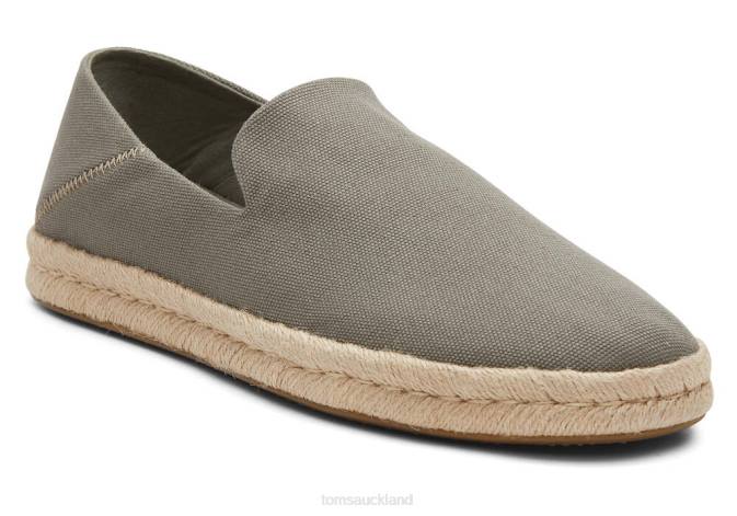 Men Vetiver Grey Recycled Cotton Toms Santiago Recycled Cotton Canvas Shoes R26T437