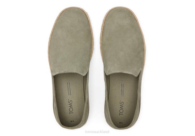 Men Vetiver Grey Suede Toms Santiago Suede Shoes R26T439