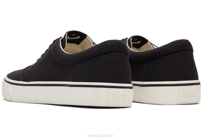Men Black Canvas Toms Fenix Trainers Shoes R26T462