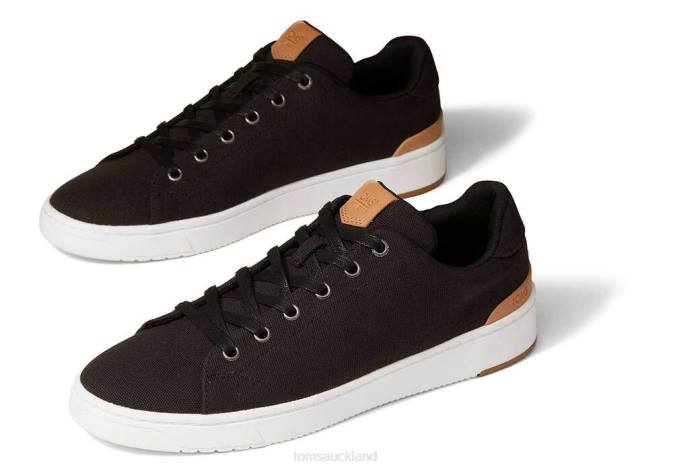 Men Black Canvas Toms TRVL LITE Trainers Shoes R26T447