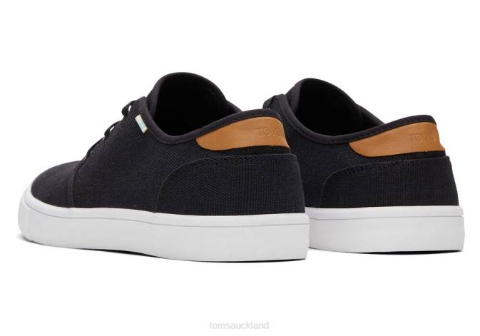 Men Black Heritage Canvas Toms Carlo Trainers Shoes R26T478