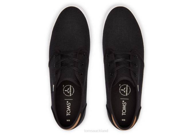 Men Black Heritage Canvas Toms Carlo Trainers Shoes R26T478