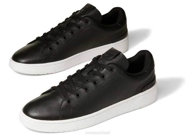 Men Black Leather Toms TRVL LITE Trainers Shoes R26T460