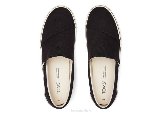 Men Black Toms Fenix Slip On Shoes R26T468