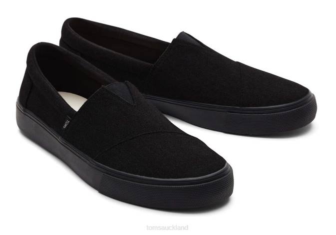 Men Black Toms Fenix Slip On Shoes R26T485