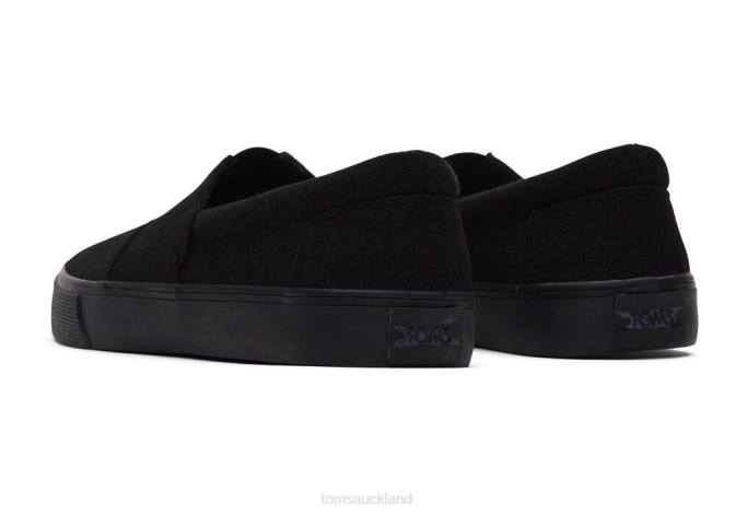 Men Black Toms Fenix Slip On Shoes R26T485