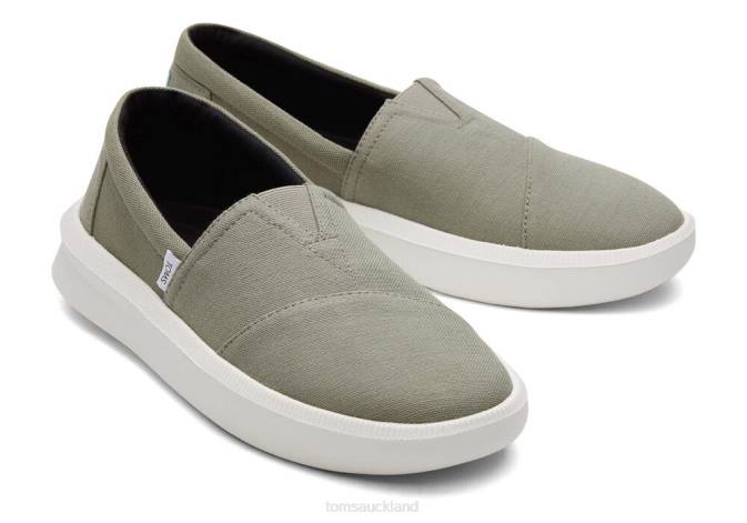 Men Vetiver Grey Recycled Cotton Toms Rover Eco Trainers Recycled Cotton Shoes R26T455