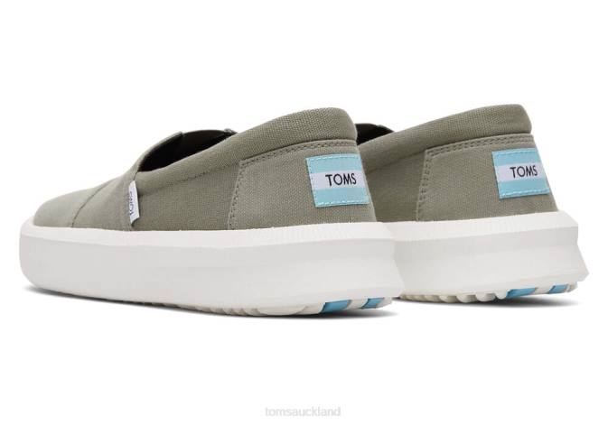 Men Vetiver Grey Recycled Cotton Toms Rover Eco Trainers Recycled Cotton Shoes R26T455