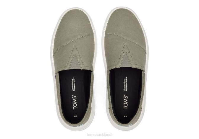 Men Vetiver Grey Recycled Cotton Toms Rover Eco Trainers Recycled Cotton Shoes R26T455