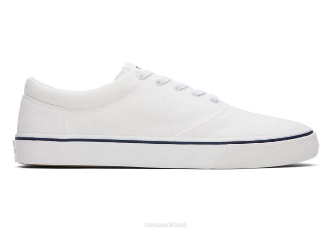 Men White Canvas Toms Fenix Lace up Shoes R26T458