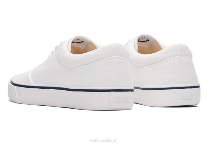 Men White Canvas Toms Fenix Lace up Shoes R26T458