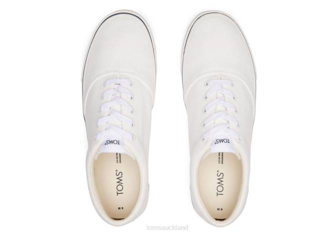 Men White Canvas Toms Fenix Lace up Shoes R26T458