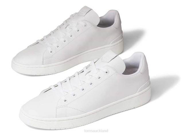 Men White Leather Toms TRVL LITE Trainers Shoes R26T450