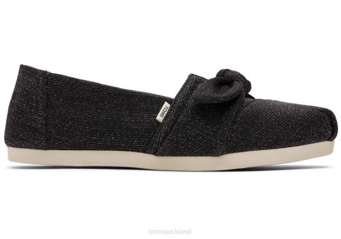 Women Black Glimmer Toms Glimmer Alpargata Shoes R26T97