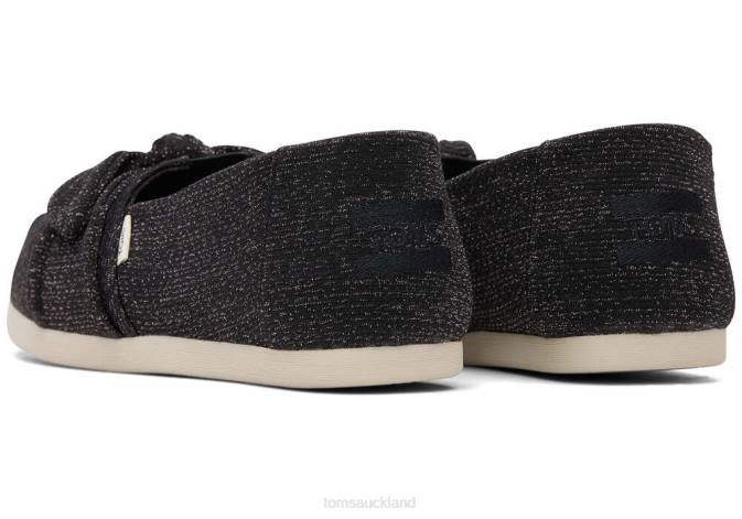 Women Black Glimmer Toms Glimmer Alpargata Shoes R26T97