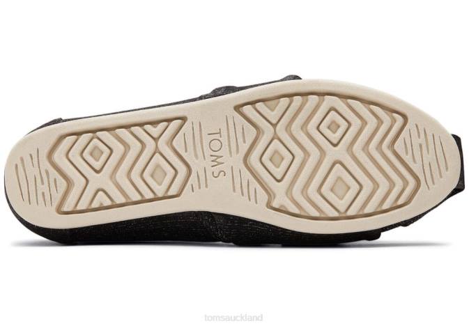 Women Black Glimmer Toms Glimmer Alpargata Shoes R26T97