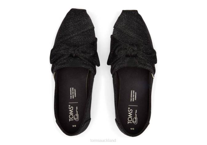 Women Black Glimmer Toms Glimmer Alpargata Shoes R26T97