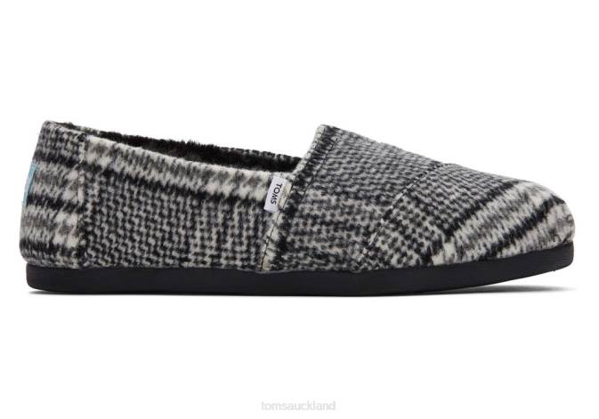 Women Black Plaid Toms Plaid Alpargata Shoes R26T75