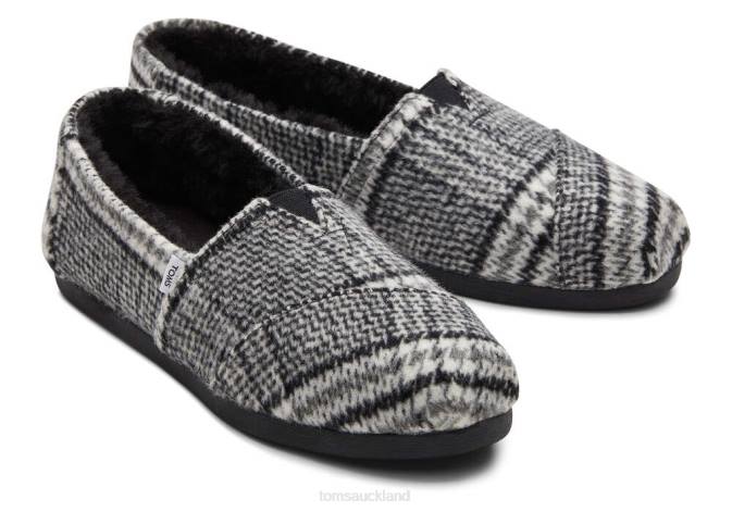 Women Black Plaid Toms Plaid Alpargata Shoes R26T75
