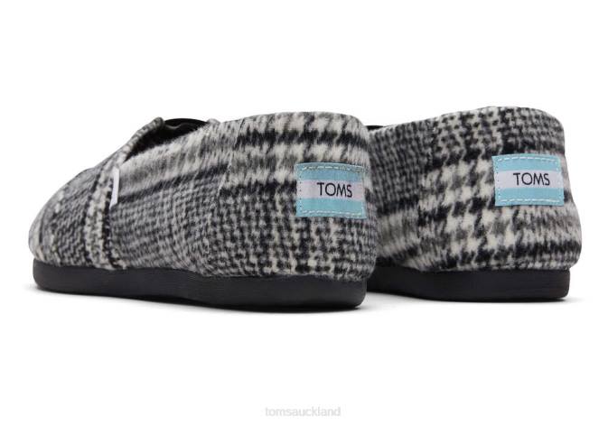 Women Black Plaid Toms Plaid Alpargata Shoes R26T75