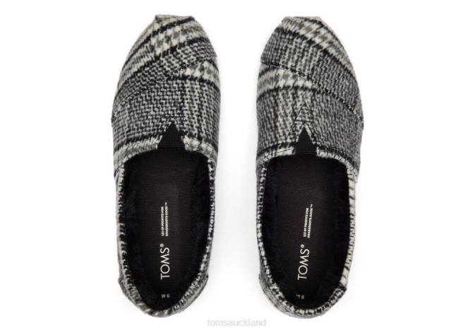 Women Black Plaid Toms Plaid Alpargata Shoes R26T75