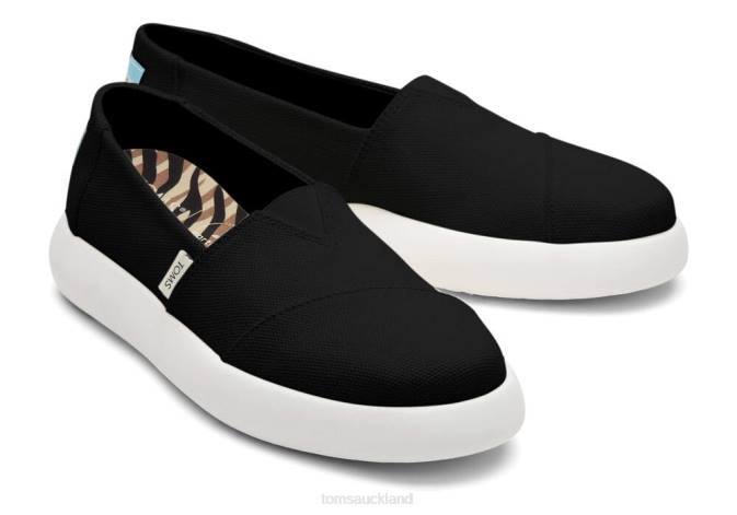 Women Black Toms Mallow Alpargata Shoes R26T102
