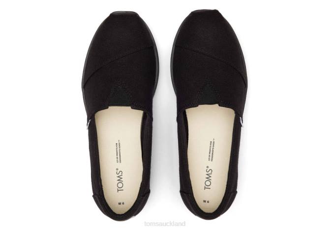 Women Black Toms Midform Alpargata Shoes R26T86