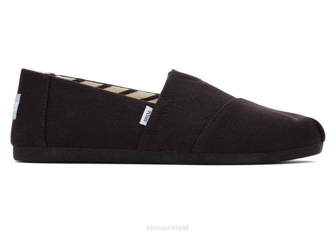 Women Black Toms Recycled Cotton Alpargata Shoes R26T39