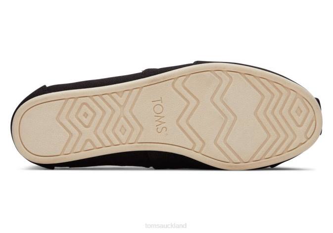 Women Black Toms Recycled Cotton Alpargata Shoes R26T87