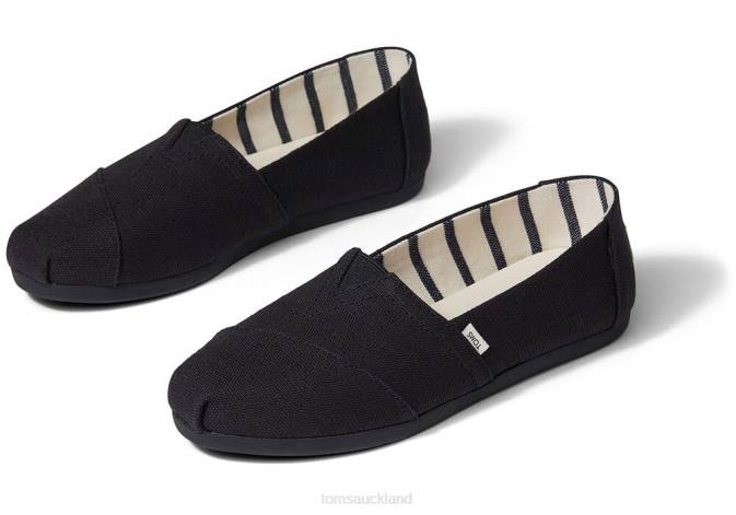 Women Black on Black Toms Heritage Alpargata Shoes R26T116