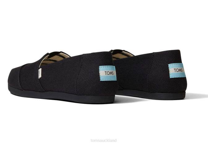 Women Black on Black Toms Heritage Alpargata Shoes R26T116