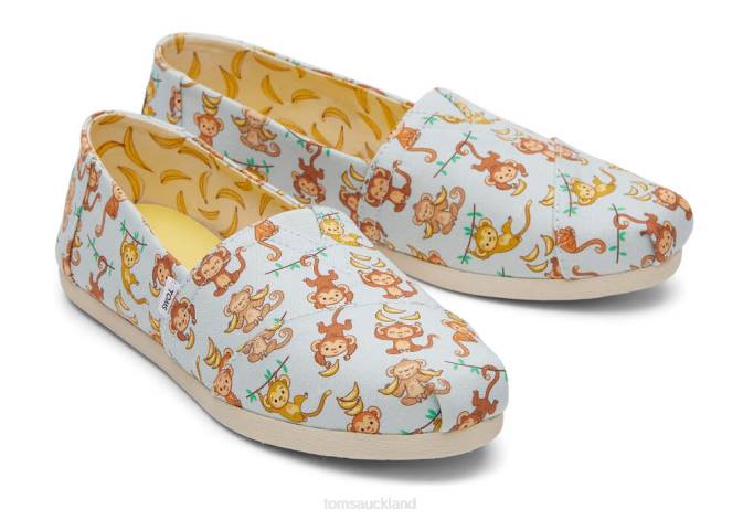 Women Blue Monkeys Toms Monkey Business Alpargata Shoes R26T78