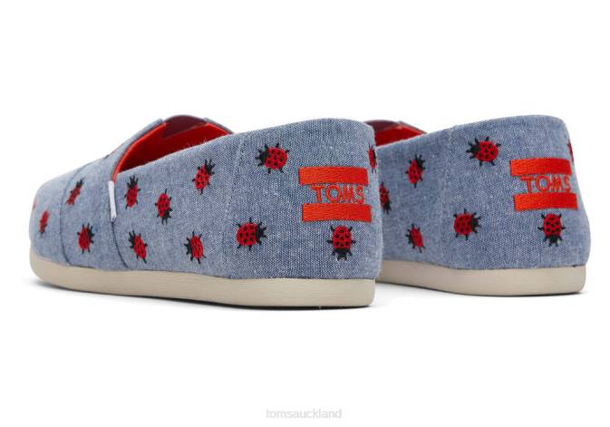 Women Chambray Toms Alpargata Ladybugs Shoes R26T122