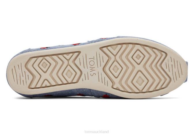 Women Chambray Toms Alpargata Ladybugs Shoes R26T122