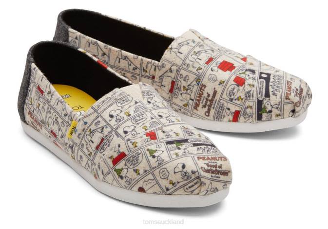 Women Comic Natural Toms Snoopy/Woodstock Alpargata Shoes R26T67