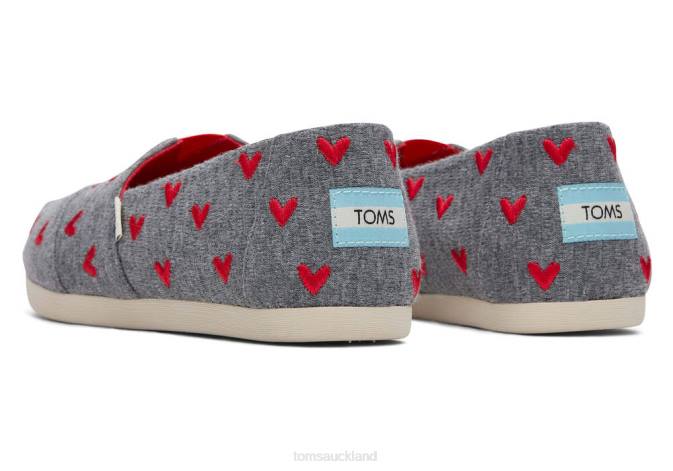 Women Drizzle Grey Hearts Toms Hearts Alpargata Shoes R26T112