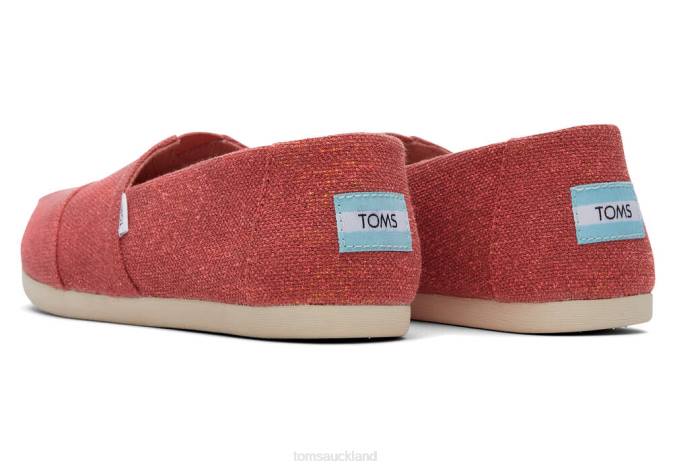 Women Faded Rose Toms Alpargata Metallic Linen Shoes R26T129