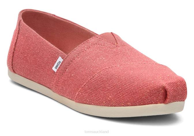 Women Faded Rose Toms Alpargata Metallic Linen Shoes R26T129