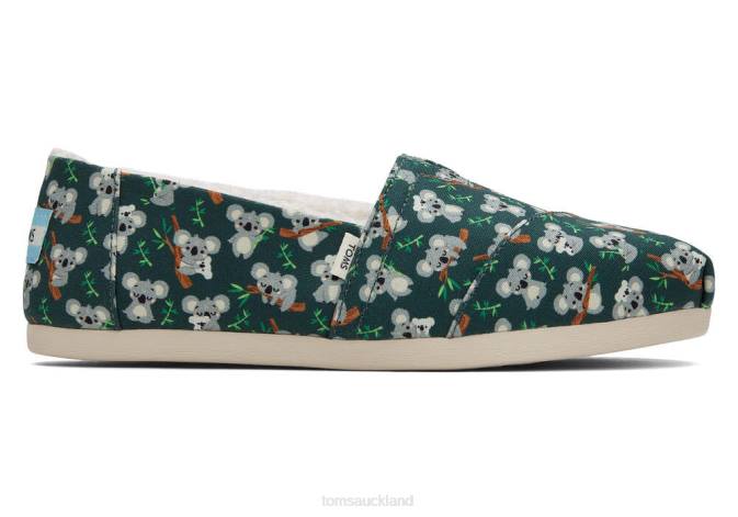 Women Forest Green Toms Koala Alpargata Shoes R26T114