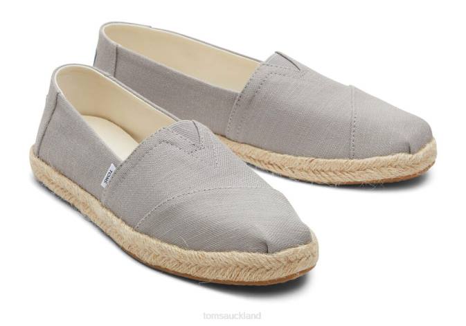 Women Grey Toms Alpargata Eco Recycled Cotton Rope Espadrille Shoes R26T119