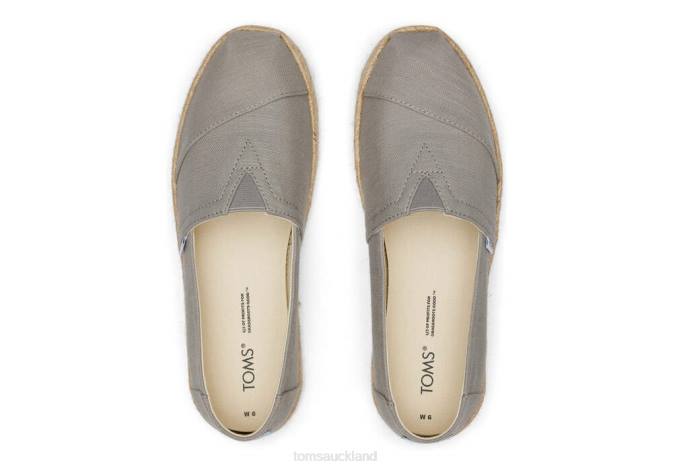 Women Grey Toms Alpargata Eco Recycled Cotton Rope Espadrille Shoes R26T119
