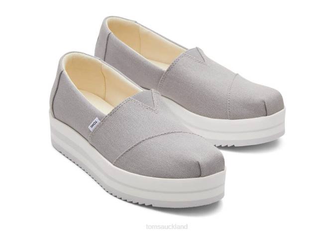 Women Grey Toms Alpargata Midform Espadrille Shoes R26T128