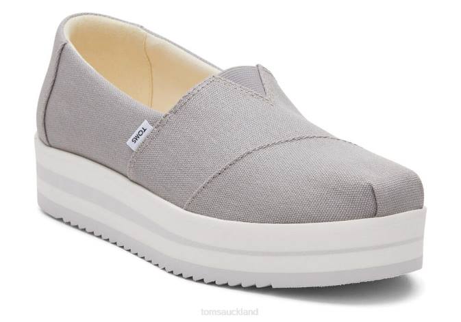 Women Grey Toms Alpargata Midform Espadrille Shoes R26T128