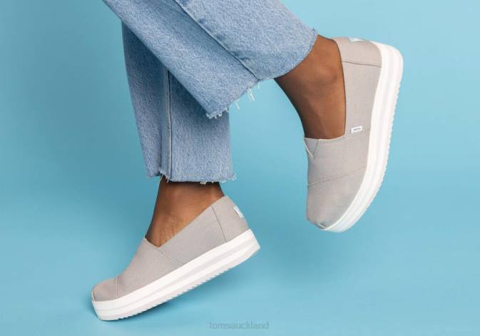 Women Grey Toms Alpargata Midform Espadrille Shoes R26T128